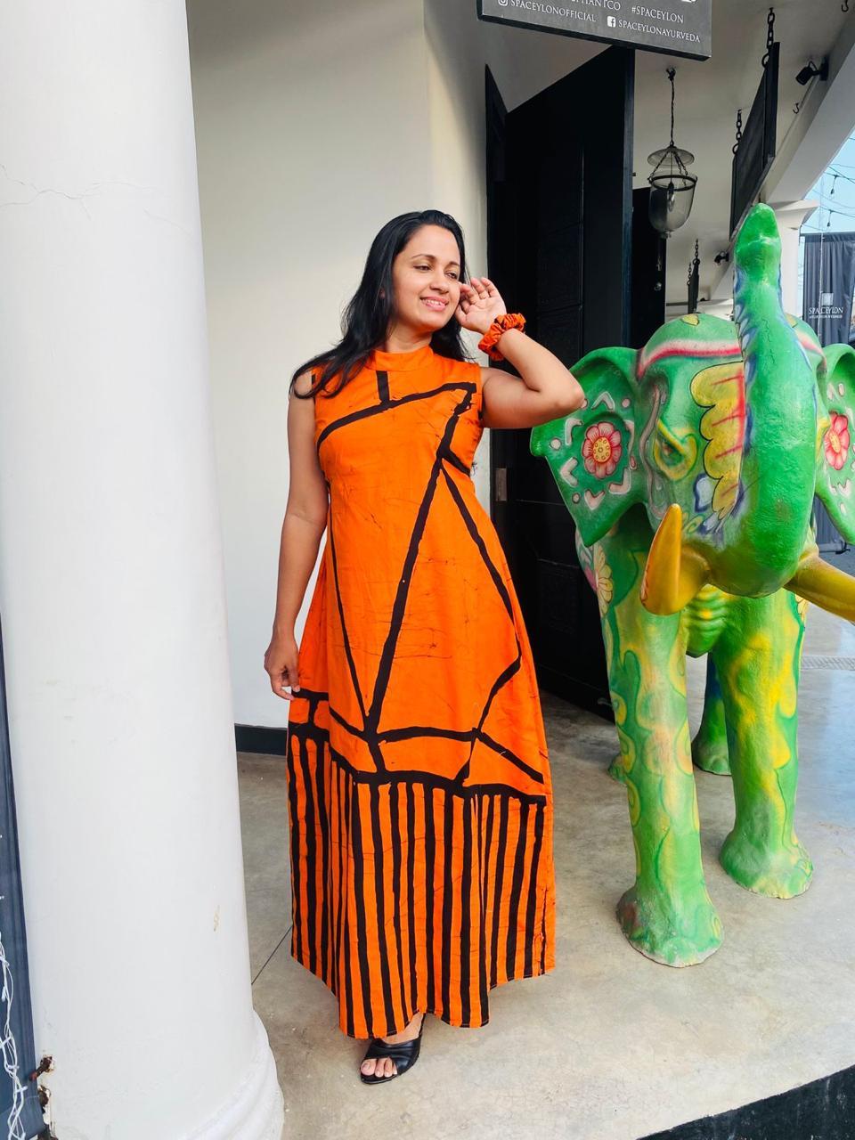 Summer Cotton Batik Long Dress