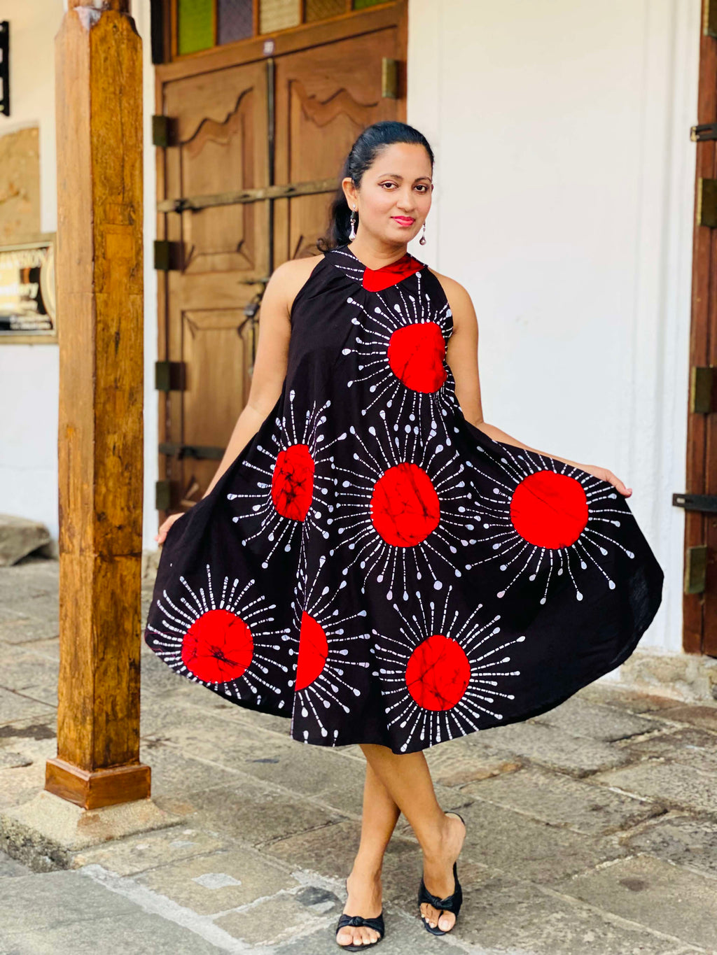 Summer Cotton Batik Sleeveless Long Dress