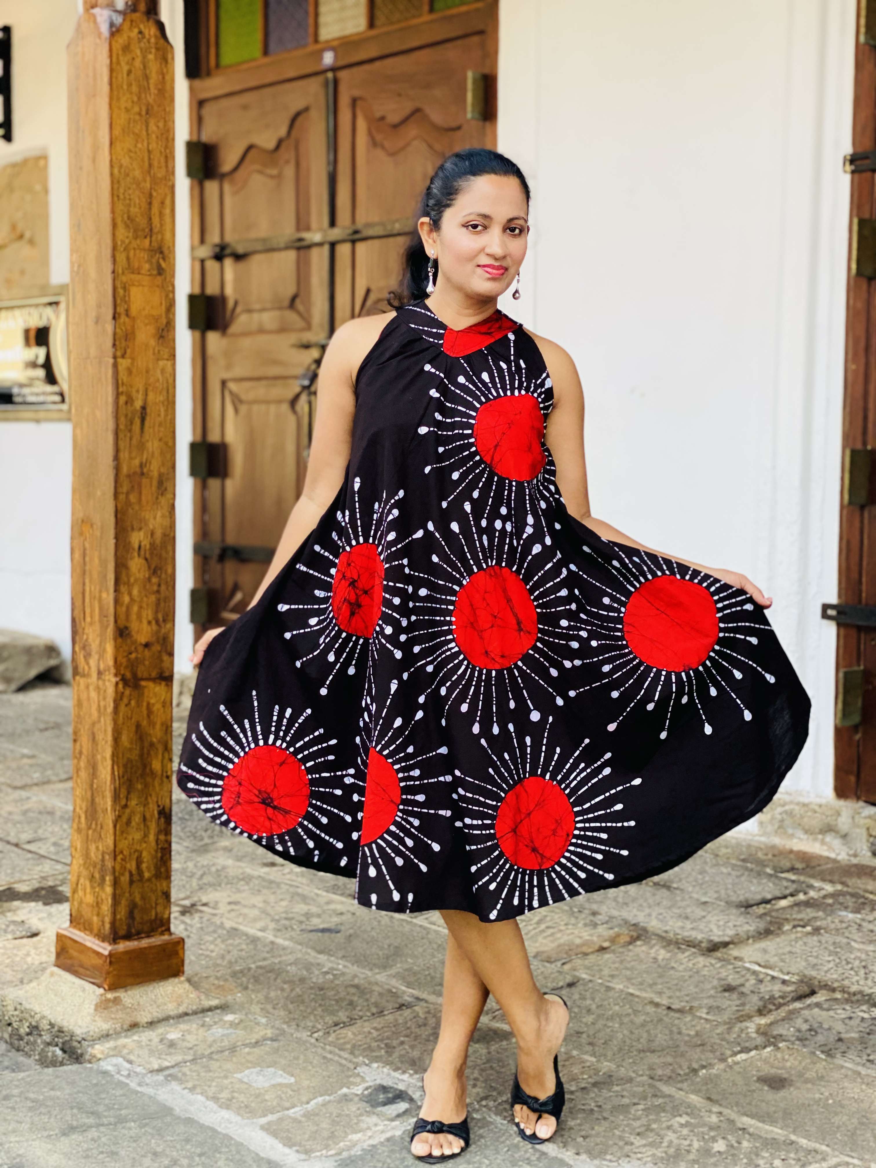 Summer Cotton Batik Sleeveless Long Dress