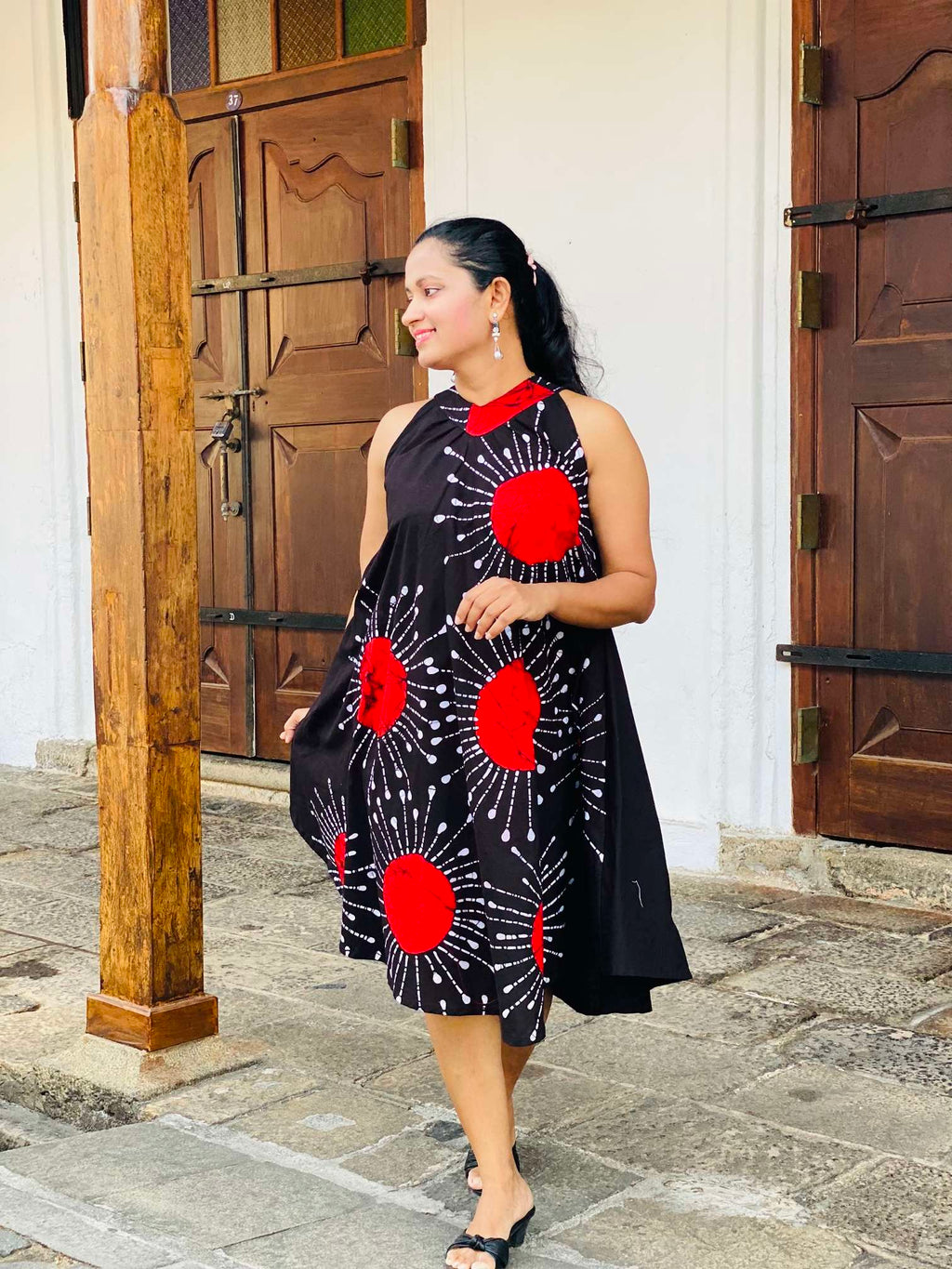 Summer Cotton Batik Sleeveless Long Dress