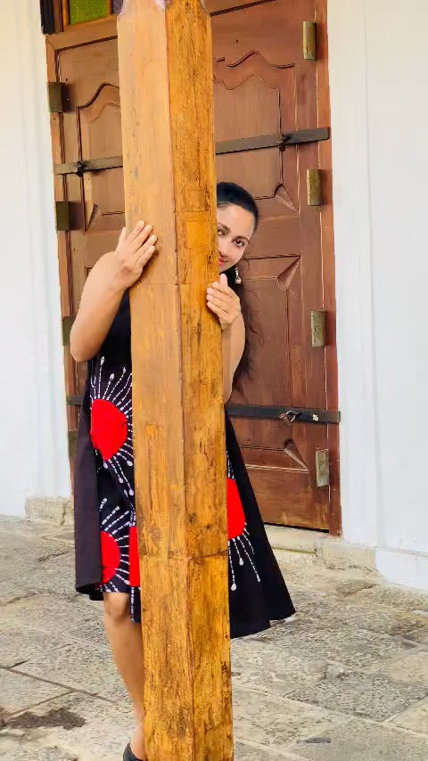 Summer Cotton Batik Sleeveless Long Dress